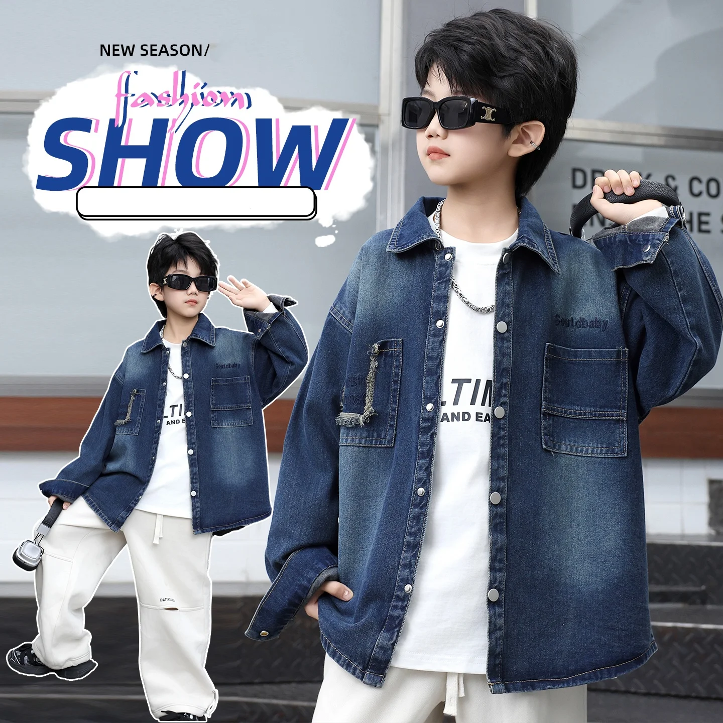 Boy Long Sleeves Shirt Age 4-14Y Child Autumn Classical Letter Denim Jacket Child Shirt Outdoor Wear Tween Casual Fashion Coat
Boy Long Sleeves Shirt Age 4-14Y Child Autumn Classical Letter Denim Jacket Child Shirt Outdoor Wear Tween Casual Fashion Coat