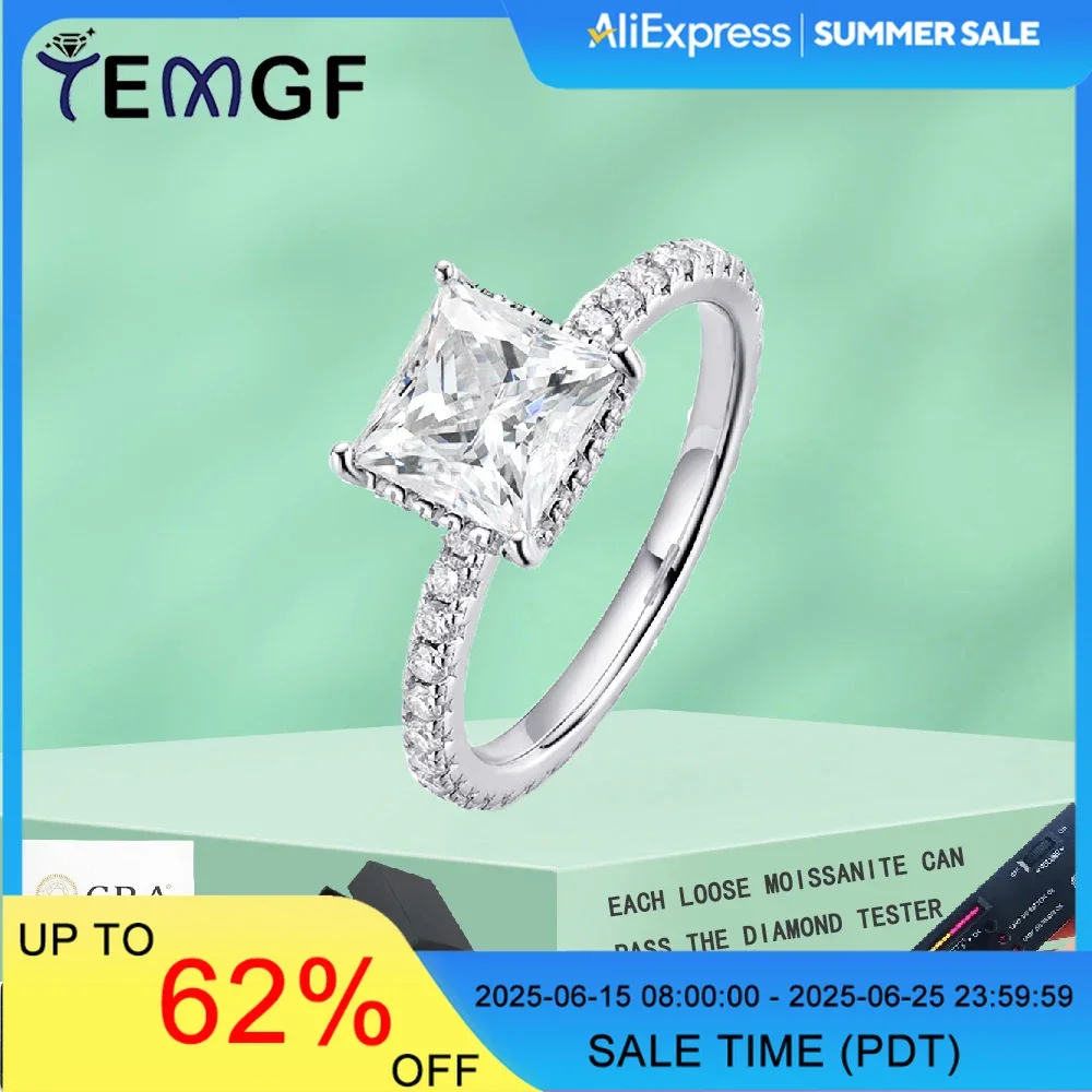 TEMGF Full Moissanite Rings Main Stone 2CT 100% 925 Sterling Silver Base for Women Wedding Girls Gift Sparkling Fine Jewelry
TEMGF Full Moissanite Rings Main Stone 2CT 100% 925 Sterling Silver Base for Women Wedding Girls Gift Sparkling Fine Jewelry