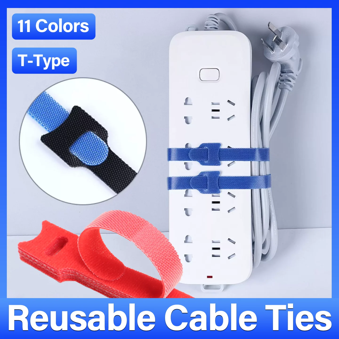 100Pcs T-type Cable Tie Reusable Fastening Bundle Wire Management Nylon Hook and Loop Multi-Colour Adjustable Cable Straps Tie
100Pcs T-type Cable Tie Reusable Fastening Bundle Wire Management Nylon Hook and Loop Multi-Colour Adjustable Cable Straps Tie