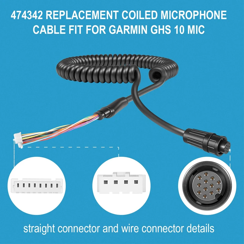 12 Pin Microphone Mic Cord Cable #474342 Fits for Garmin GHS 10 only. Not Compa tible with the VHF 100 or VHF 200 Mic units
12 Pin Microphone Mic Cord Cable #474342 Fits for Garmin GHS 10 only. Not Compa tible with the VHF 100 or VHF 200 Mic units