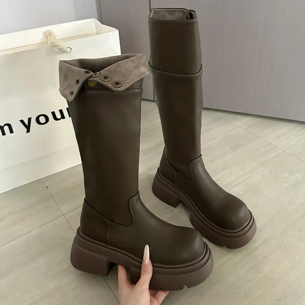 Winter Street Style Women Knee-High Boots Fashion Platform Thick Sole Shoes Female Punk Vintage Long Booties Zapatos De Muje
Winter Street Style Women Knee-High Boots Fashion Platform Thick Sole Shoes Female Punk Vintage Long Booties Zapatos De Muje