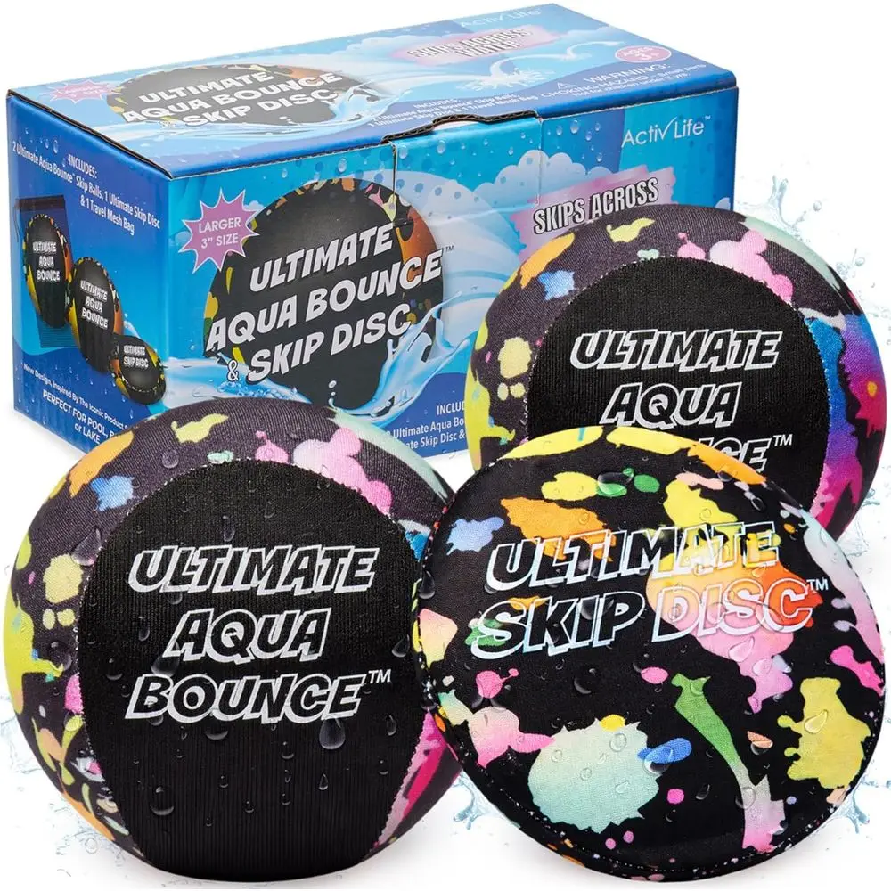 Triple Bounce Water Ball Set - 2 Balls and 1 Disc for Beach, Pool, and Lake Fun
Triple Bounce Water Ball Set - 2 Balls and 1 Disc for Beach, Pool, and Lake Fun