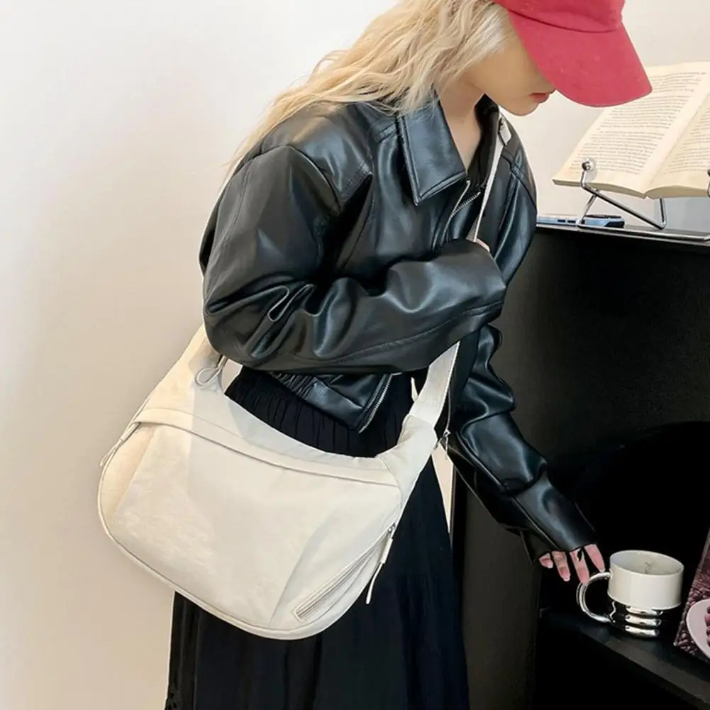 Trendy Nylon Hobo Bag Portable Versatile Half Moon Shoulder Bag Zippered Travel Shopping Crossbody Messenger Bag For Men Women
Trendy Nylon Hobo Bag Portable Versatile Half Moon Shoulder Bag Zippered Travel Shopping Crossbody Messenger Bag For Men Women