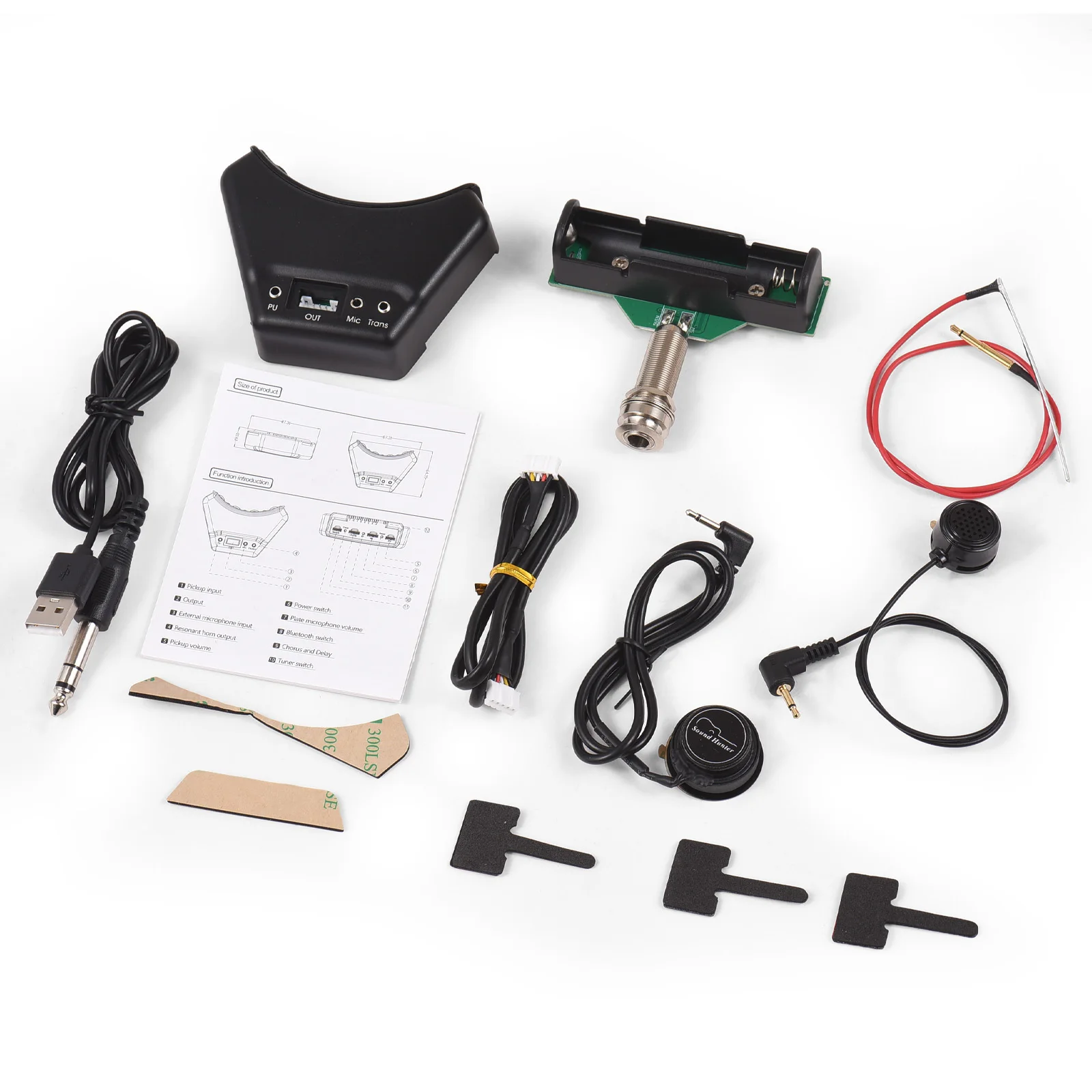 Звукосниматель для гитары Sound Hunter, деревянная гитарная звукоснимательная плата с звуковым отверстием, двойной звукосниматель, резонансный/антивоударный/функция аккомпанемента BT
Звукосниматель для гитары Sound Hunter, деревянная гитарная звукоснимательная плата с звуковым отверстием, двойной звукосниматель, резонансный/антивоударный/функция аккомпанемента BT