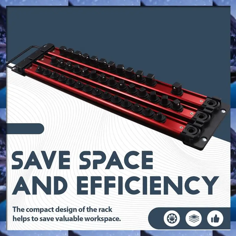 ABSU Household Electrician Metal Socket Storage Rack With Magnetic Strip For Screwdriver Heads
ABSU Household Electrician Metal Socket Storage Rack With Magnetic Strip For Screwdriver Heads