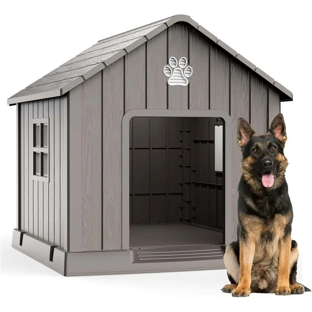 Indoor Outdoor Weatherproof Resin Dog House Air Vents Elevated Floor For Small Medium Large Dogs Easy Clean Assemble Coffee 31.18×33.7×32.52Inch
Indoor Outdoor Weatherproof Resin Dog House Air Vents Elevated Floor For Small Medium Large Dogs Easy Clean Assemble Coffee 31.18×33.7×32.52Inch