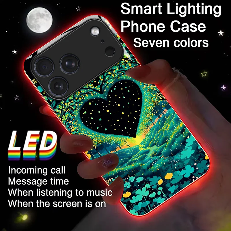 Heart Forest Luminous Glass LED Call Light Up Flash Phone Case Cover For iPhone 17 Pro Max 16 Pro Max Air 17E 16E 15 14 13 12 11 Pro XS XR Max Plus 7 8 Plus SE Cover Case
Heart Forest Luminous Glass LED Call Light Up Flash Phone Case Cover For iPhone 17 Pro Max 16 Pro Max Air 17E 16E 15 14 13 12 11 Pro XS XR Max Plus 7 8 Plus SE Cover Case