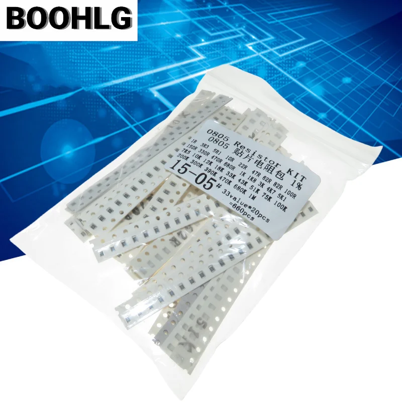 33valuesX 20pcs=660pcs 0603 0805 1206 Resistor Kit Assorted 1R to 1M ohm 1% SMD Sample Kit DIY 3.3R 5.1R 10R 47R 62R 82R 1K 10K
33valuesX 20pcs=660pcs 0603 0805 1206 Resistor Kit Assorted 1R to 1M ohm 1% SMD Sample Kit DIY 3.3R 5.1R 10R 47R 62R 82R 1K 10K