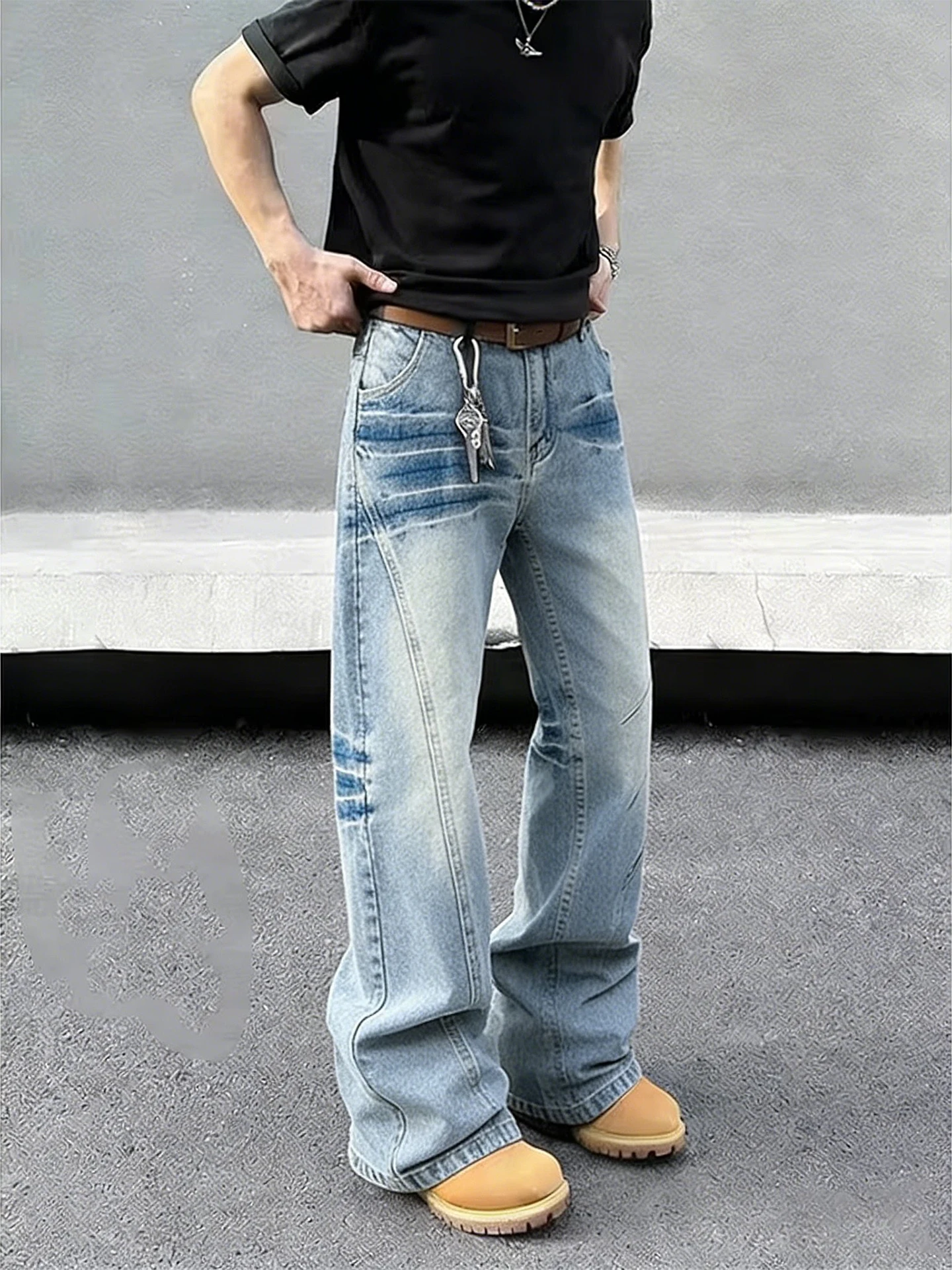 Slimming High Waist Design Men's Straight Leg Jeans Knife Slant Cut American High Street Sle Youthful Casual Wear
Slimming High Waist Design Men's Straight Leg Jeans Knife Slant Cut American High Street Sle Youthful Casual Wear