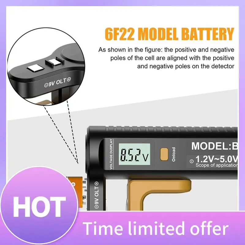 B69C Digital Battery Tester LCD Display AA/AAA/C/D/N/9V/1.5V Button Cell Battery Capacity Check Detector
B69C Digital Battery Tester LCD Display AA/AAA/C/D/N/9V/1.5V Button Cell Battery Capacity Check Detector