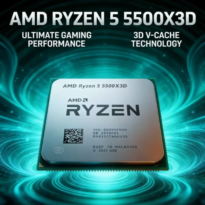 AMD Ryzen 5 5500X3D R5 5500X3D 96MB 3D V Cache 6 Core 12 Thread Low Latency 3A Gaming AM4 Desktop CPU No Fan
AMD Ryzen 5 5500X3D R5 5500X3D 96MB 3D V Cache 6 Core 12 Thread Low Latency 3A Gaming AM4 Desktop CPU No Fan
