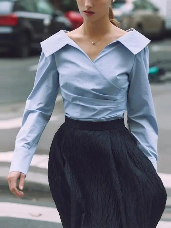 Slim Fit Deconstructed Design V Neck Commute Top Korean Style Cotton Blend Long Sleeve Breathable Comfortable Women Shirt
Slim Fit Deconstructed Design V Neck Commute Top Korean Style Cotton Blend Long Sleeve Breathable Comfortable Women Shirt