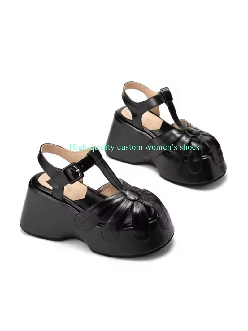 Retro Style Sunflower Shape Cutout Lnstep Thick Sole Sandals Rainbow-Colored Extremely High Women's Platform Shoes Luxury Heels
Retro Style Sunflower Shape Cutout Lnstep Thick Sole Sandals Rainbow-Colored Extremely High Women's Platform Shoes Luxury Heels