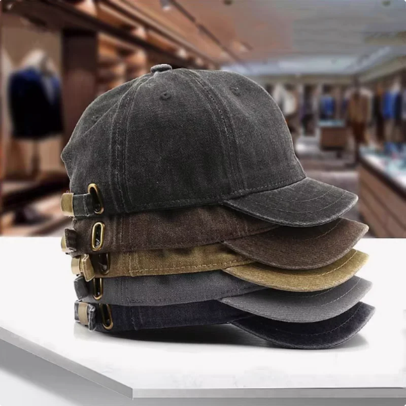 Four Seasons Washed Denim Baseball Caps Solid Color short Brim Adjustable Hip Hop Hat Streetwear Sunscreen Hat Korean Caps
Four Seasons Washed Denim Baseball Caps Solid Color short Brim Adjustable Hip Hop Hat Streetwear Sunscreen Hat Korean Caps