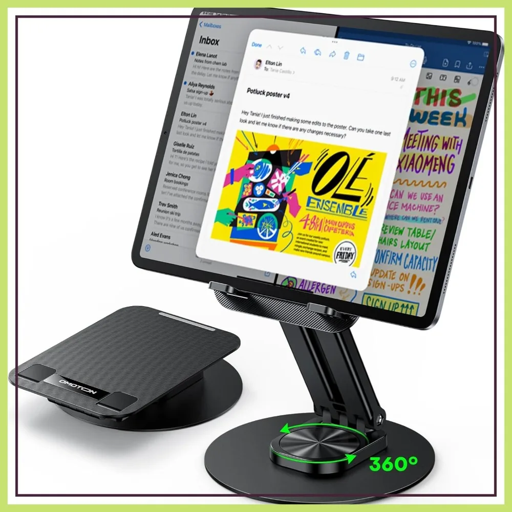 Adjustable Tablet Stand for Desk, Compatible with 4-15.6" Tablets, iPad Pro 11/10.2/13, Kindle, Portable Monitor Stand
Adjustable Tablet Stand for Desk, Compatible with 4-15.6" Tablets, iPad Pro 11/10.2/13, Kindle, Portable Monitor Stand