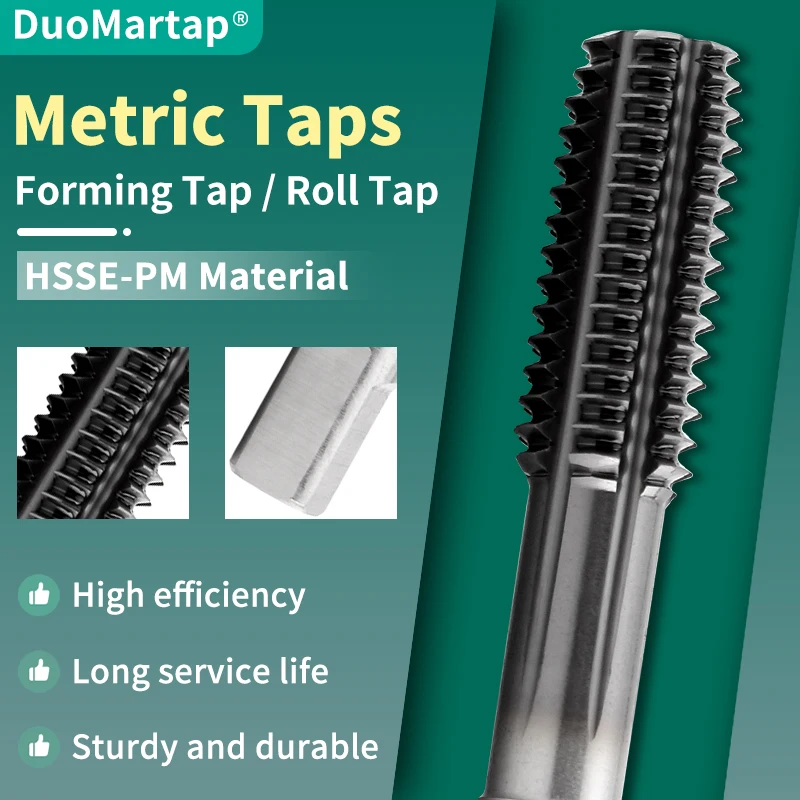 DUOMartap HSSE-PM With JP Coating JIS Standard Roll Forming Tap M1-M12 Machine Screw Thread Tap
DUOMartap HSSE-PM With JP Coating JIS Standard Roll Forming Tap M1-M12 Machine Screw Thread Tap