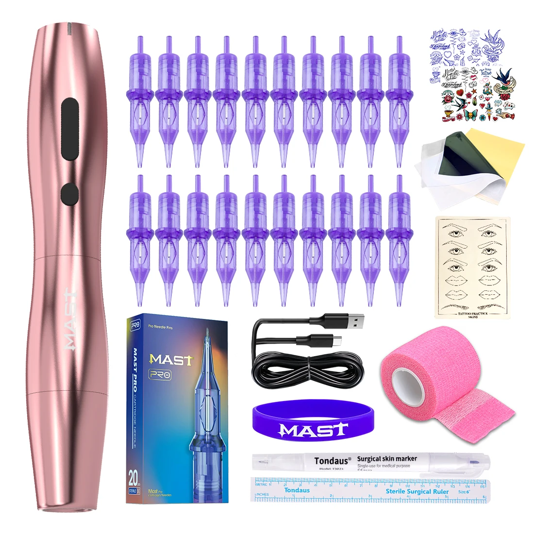 Mast P20 Wireless Tattoo Machine 2.5mm Stoke Makeup Permanent Kit with Mast Tattoo Pro Cartridge Needle Tattoo Supplies Set
Mast P20 Wireless Tattoo Machine 2.5mm Stoke Makeup Permanent Kit with Mast Tattoo Pro Cartridge Needle Tattoo Supplies Set