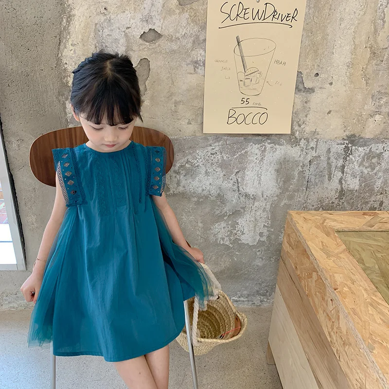 CXJM-2025Girls' Summer Teal Green Mesh Patchwork Large Hem Sleeveless Lace Vest Dress Princess Dress Tide
CXJM-2025Girls' Summer Teal Green Mesh Patchwork Large Hem Sleeveless Lace Vest Dress Princess Dress Tide