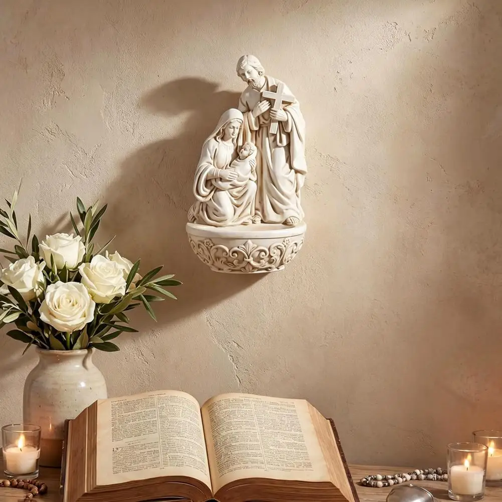 Holy Water Font Home Altar Accessory Resin Saint Joseph Mary with Jesus Christ Figurine Religious Gifts Wall Hanging Decor
Holy Water Font Home Altar Accessory Resin Saint Joseph Mary with Jesus Christ Figurine Religious Gifts Wall Hanging Decor