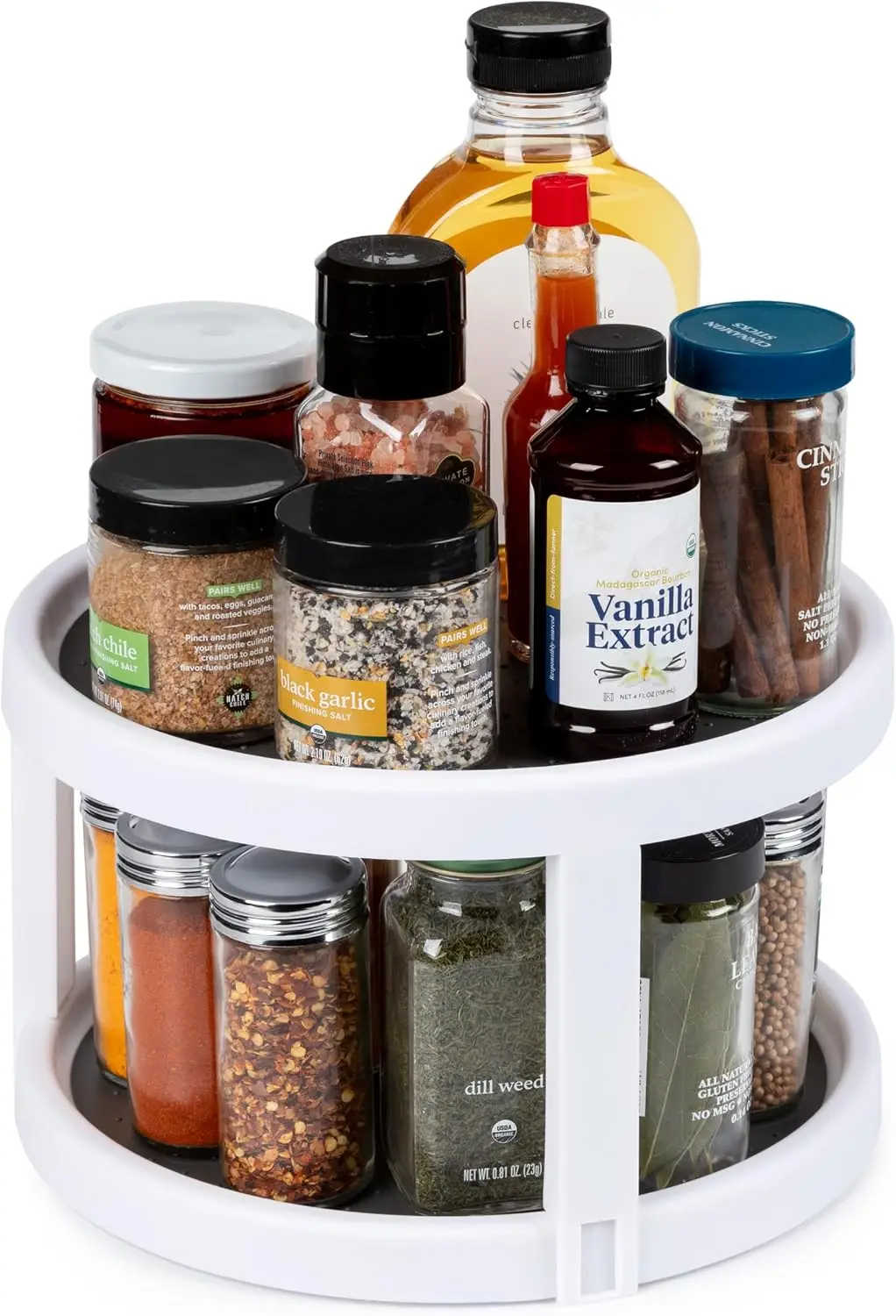Kitchen Spaces Two-Tier Lazy Susan Organizer, Cabinet Turntable Shelf Storage for Kitchen and Pantry Items, Great for Spices or Condiments, Non-Skid, Sturdy with Full Spin, White
Kitchen Spaces Two-Tier Lazy Susan Organizer, Cabinet Turntable Shelf Storage for Kitchen and Pantry Items, Great for Spices or Condiments, Non-Skid, Sturdy with Full Spin, White