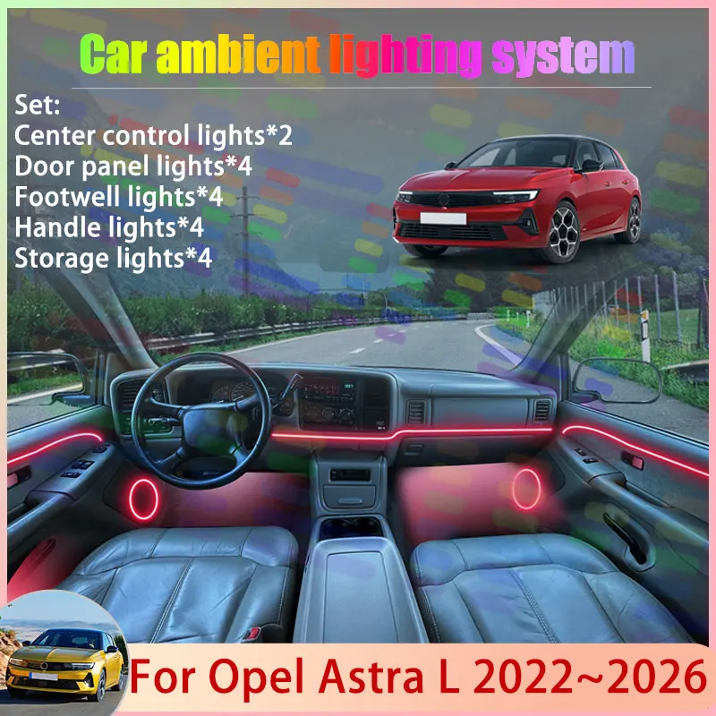 For Opel Astra L 2022~2026 C02 Vauxhall MK6 2023 2/24 in 1 Car Atmosphere Light Lamp RGB Shade Ensemble Streamer Atmosphere Set
For Opel Astra L 2022~2026 C02 Vauxhall MK6 2023 2/24 in 1 Car Atmosphere Light Lamp RGB Shade Ensemble Streamer Atmosphere Set