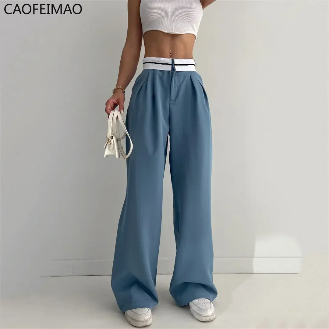 Women Casual Straight Pants High Waist Pleated Office Ladies Trousers Elegant Simple Loose Female Trousers 2025 Spring New
Women Casual Straight Pants High Waist Pleated Office Ladies Trousers Elegant Simple Loose Female Trousers 2025 Spring New