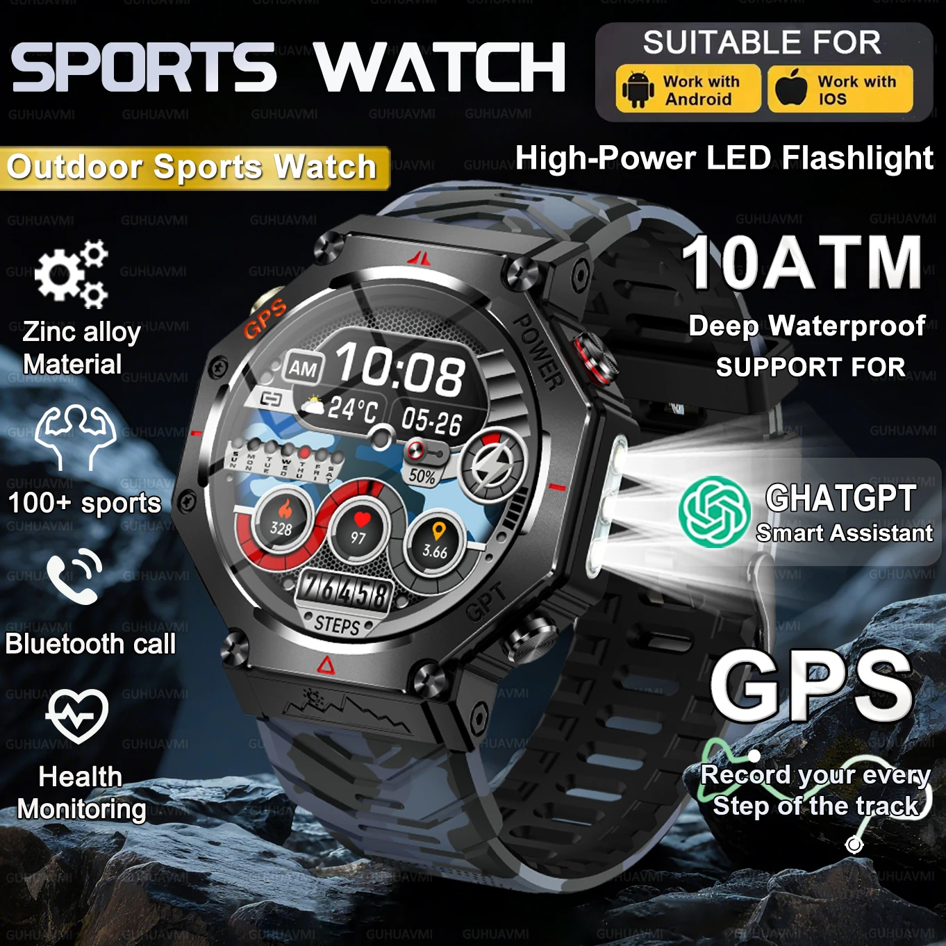 Новые смарт-часы 2026 года с GPS, для мужчин, с фонариком, компасом, Bluetooth-звонками, измерением пульса, водонепроницаемостью 10ATM, спортивные смарт-часы 2026
Новые смарт-часы 2026 года с GPS, для мужчин, с фонариком, компасом, Bluetooth-звонками, измерением пульса, водонепроницаемостью 10ATM, спортивные смарт-часы 2026