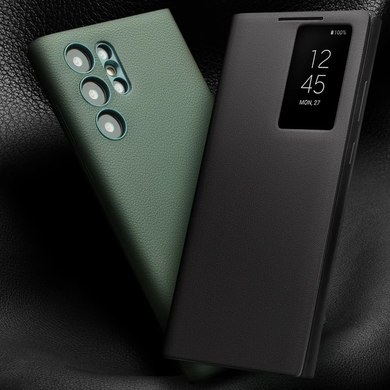 Qialino Genuine Leather Smart Case For Samsung Galaxy S23 S23+ Plus Ultra Light Phone Cover With Smart View Case For S23 Ultra
Qialino Genuine Leather Smart Case For Samsung Galaxy S23 S23+ Plus Ultra Light Phone Cover With Smart View Case For S23 Ultra