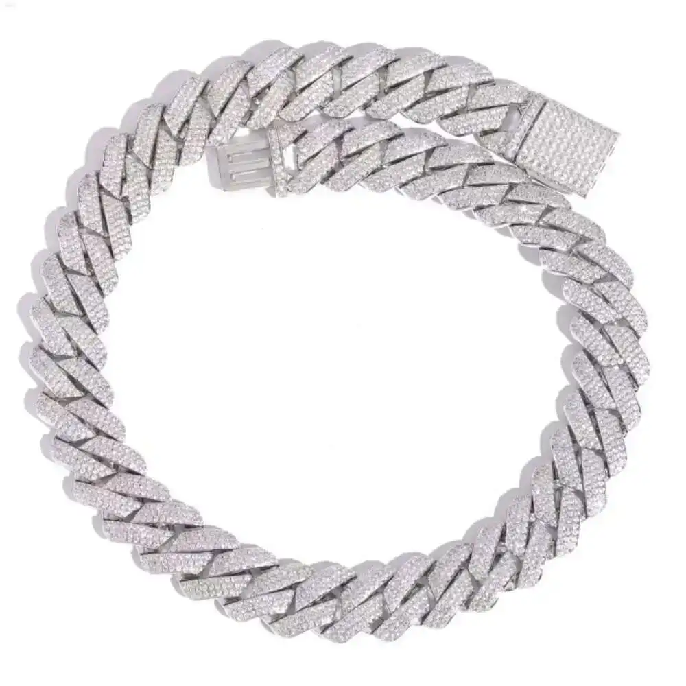 High Quality Customized 14 Mm Cuban Link Moissanite Diamond Chain 925 Sterling Silver White Gold Diamond Chain
High Quality Customized 14 Mm Cuban Link Moissanite Diamond Chain 925 Sterling Silver White Gold Diamond Chain