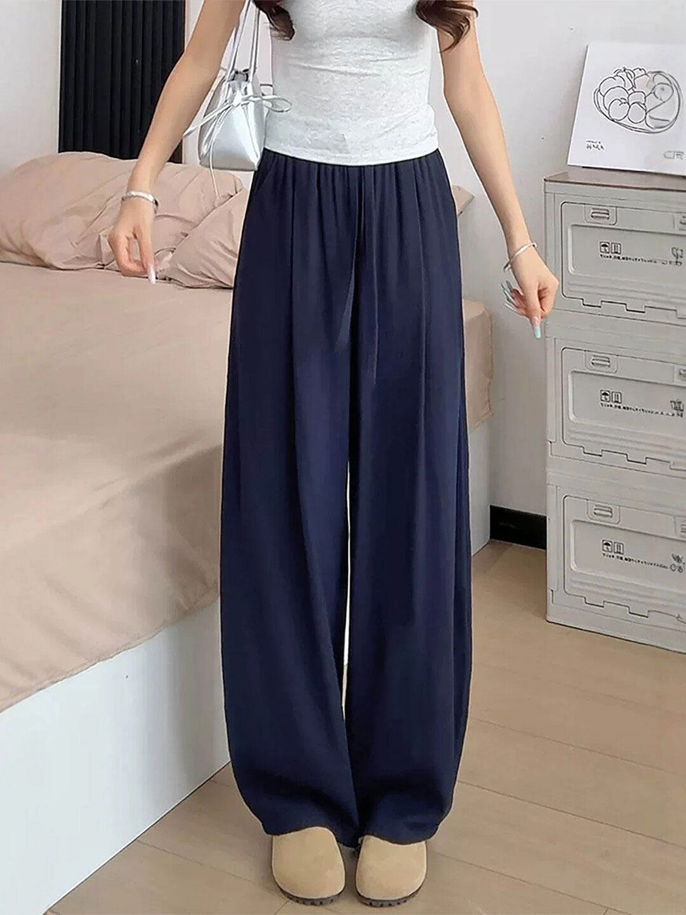 Summer Loose Thin Cotton Linen Wide Leg Pants Women's High Waist Straight Cut Trousers Commute Style Pure Color Korean Version
Summer Loose Thin Cotton Linen Wide Leg Pants Women's High Waist Straight Cut Trousers Commute Style Pure Color Korean Version
