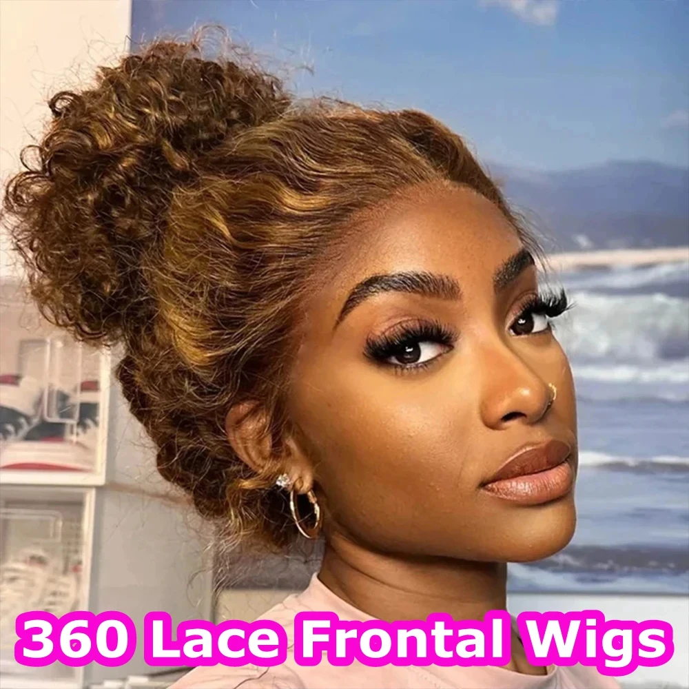 Invisible Strap Highlight Curly 360 Full Lace Front Wig 250 Density Deep Wave Frontal Wig Human Hair Honey Blonde Glueless Wig
Invisible Strap Highlight Curly 360 Full Lace Front Wig 250 Density Deep Wave Frontal Wig Human Hair Honey Blonde Glueless Wig