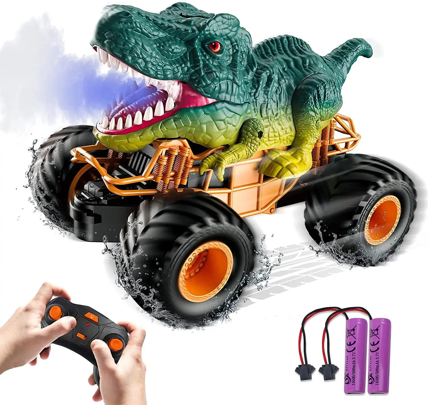 Remote Controlled Car Children's Toy 2.4 GHz RC Car Toy Monster Dinosaur Truck with Light, Sound, Spray All Terrain RC Toy
Remote Controlled Car Children's Toy 2.4 GHz RC Car Toy Monster Dinosaur Truck with Light, Sound, Spray All Terrain RC Toy