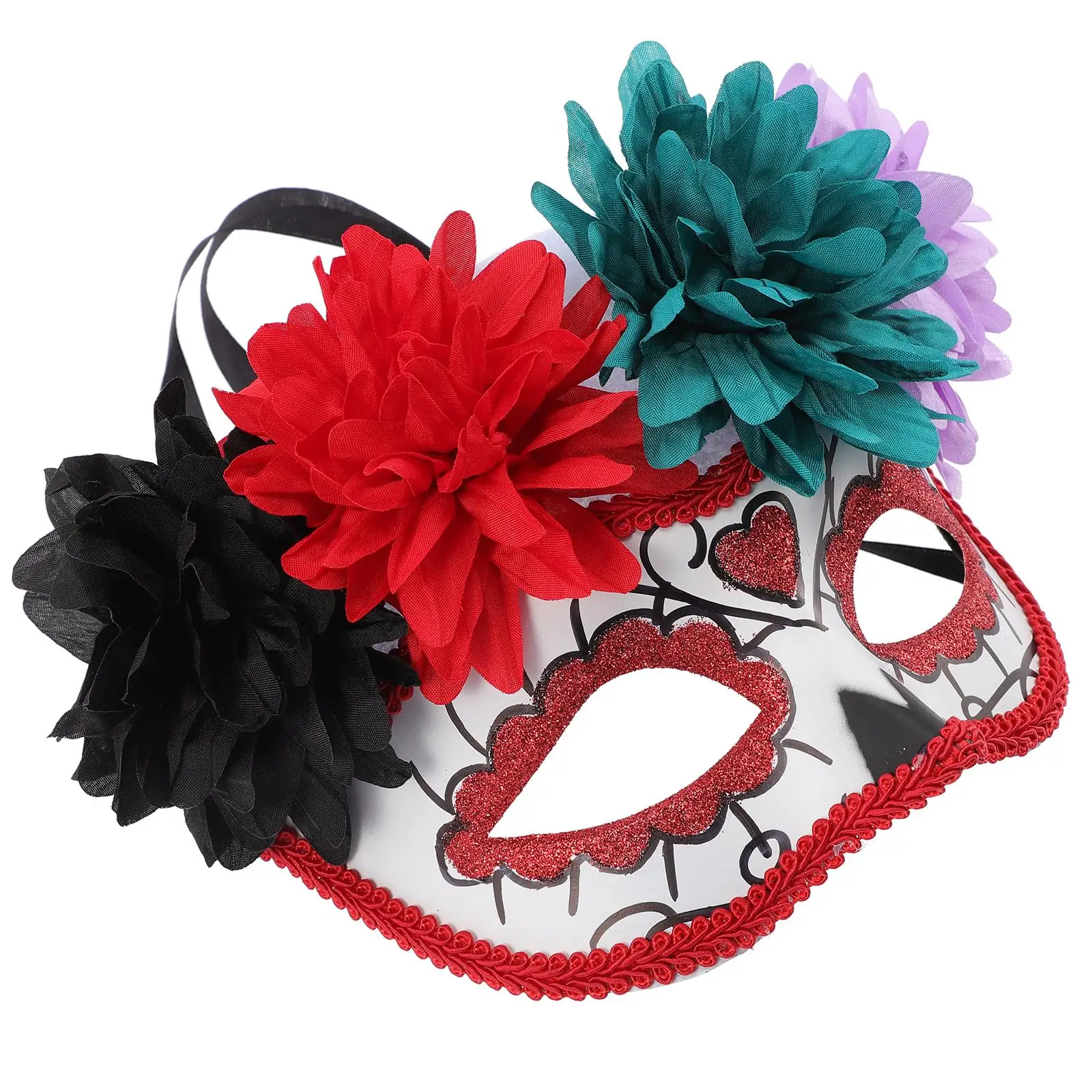Day of the Dead Mask Plastic Half Face Skull Flower for Masquerade Balls Halloween Costume Parties Cosplay Themes Festivals
Day of the Dead Mask Plastic Half Face Skull Flower for Masquerade Balls Halloween Costume Parties Cosplay Themes Festivals