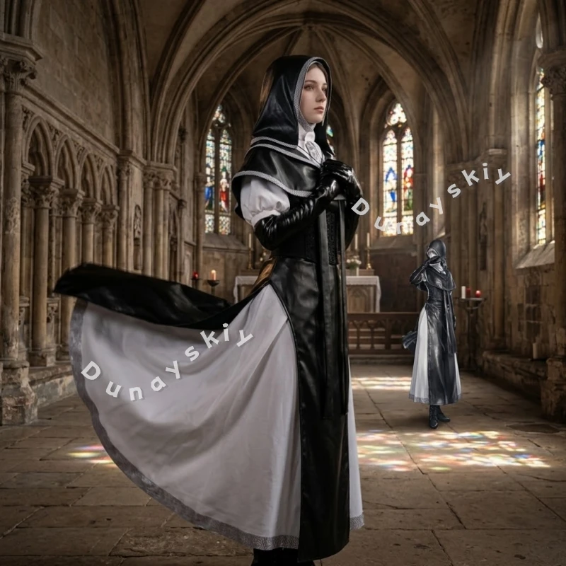 Undertaker Gothic Nun Dress Cosplay Costumes Hood Anime Game Nightreing Leather Cape Gloves Skirt Prop Halloween Woman Uniform
Undertaker Gothic Nun Dress Cosplay Costumes Hood Anime Game Nightreing Leather Cape Gloves Skirt Prop Halloween Woman Uniform