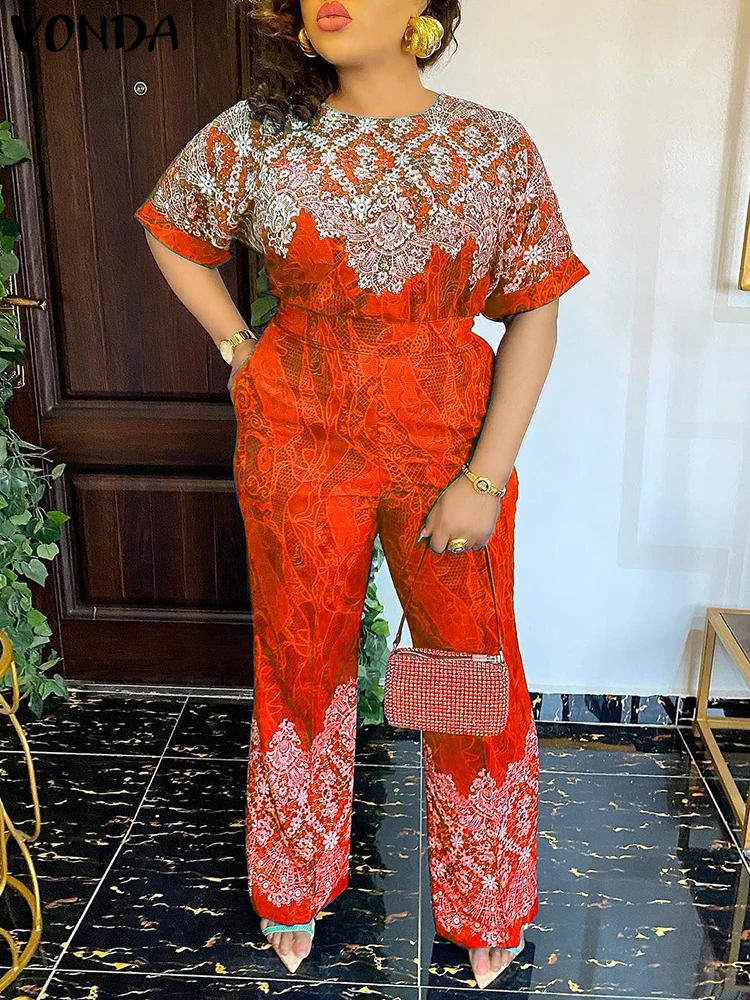 Plus Size 5XL VONDA 2025 Vintage Printing Pant Sets Women Sets Bohemian Short Sleeve Tops and Long Pants Casual Suits
Plus Size 5XL VONDA 2025 Vintage Printing Pant Sets Women Sets Bohemian Short Sleeve Tops and Long Pants Casual Suits