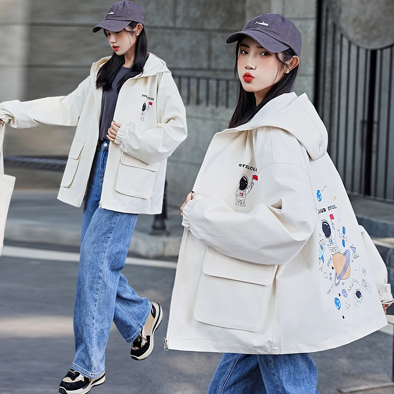 Harajuku Style Windbreaker Jacket Girl Spring Autumn Coats Student Loose Korean Tooling Hooded Jackets Women Clothes Tops jp72
Harajuku Style Windbreaker Jacket Girl Spring Autumn Coats Student Loose Korean Tooling Hooded Jackets Women Clothes Tops jp72