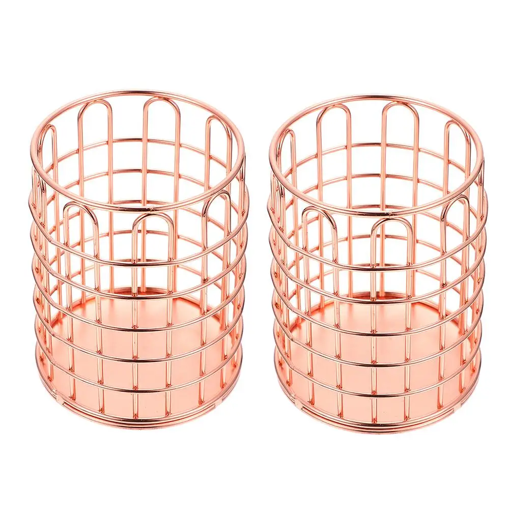 2 Pcs Pen Holders Pencil Desk Organizers Cup Makeup Brush Wire Metal Cylindrical Rose Gold Cups
2 Pcs Pen Holders Pencil Desk Organizers Cup Makeup Brush Wire Metal Cylindrical Rose Gold Cups