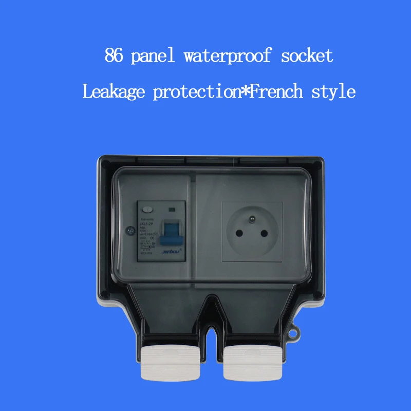 Outdoor Leakage Protection Waterproof Socket 86 Type French Waterproof Box Outdoor IP66 Bathroom Waterproof Splashproof Socket
Outdoor Leakage Protection Waterproof Socket 86 Type French Waterproof Box Outdoor IP66 Bathroom Waterproof Splashproof Socket