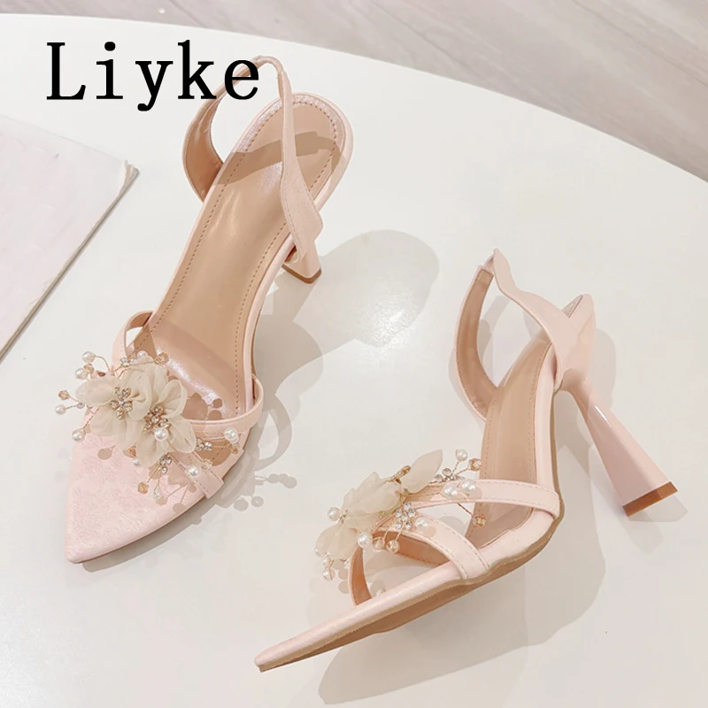 Liyke Fashion Design Flower Rhinodrill Pointed Open Toe Elegant High Heels Wedding Party Shoes Sexy Back Strap Sandals Women
Liyke Fashion Design Flower Rhinodrill Pointed Open Toe Elegant High Heels Wedding Party Shoes Sexy Back Strap Sandals Women
