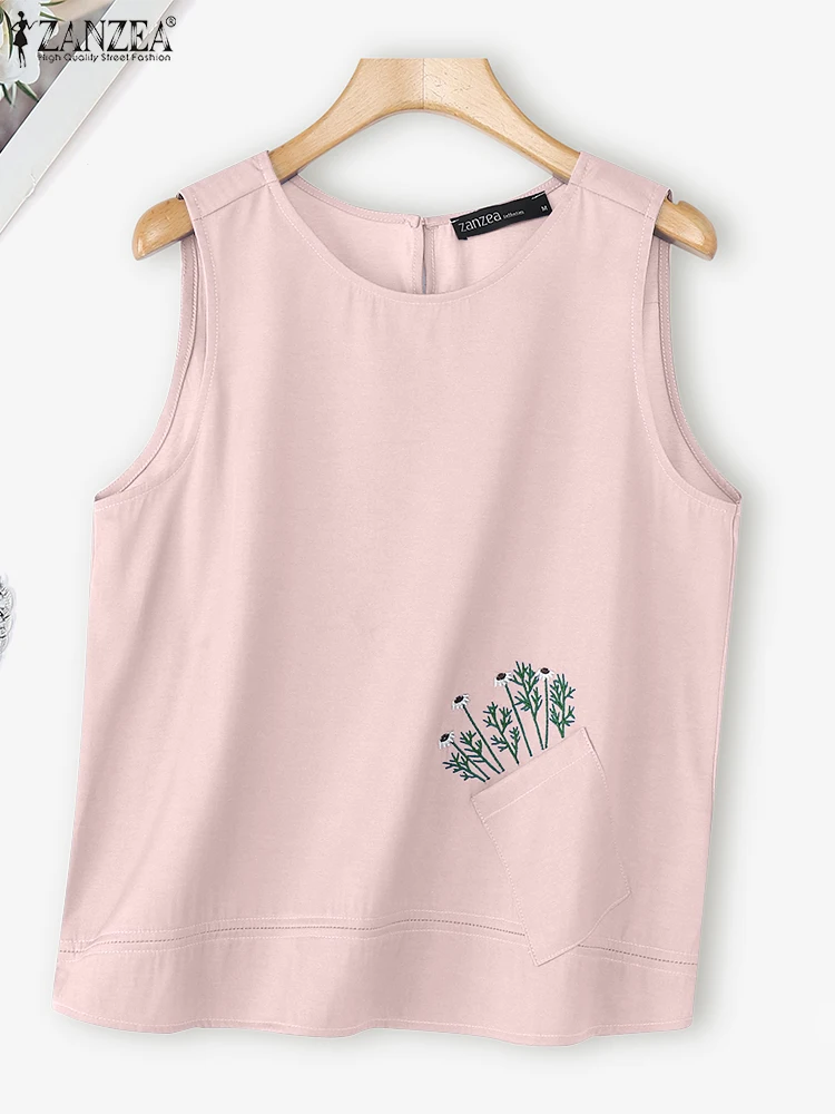 ZANZEA модные топы с цветочной вышивкой, женские майки без рукавов, футболки без рукавов, футболки с карманами, летние повседневные свободные майки, корейские милые рубашки
ZANZEA модные топы с цветочной вышивкой, женские майки без рукавов, футболки без рукавов, футболки с карманами, летние повседневные свободные майки, корейские милые рубашки