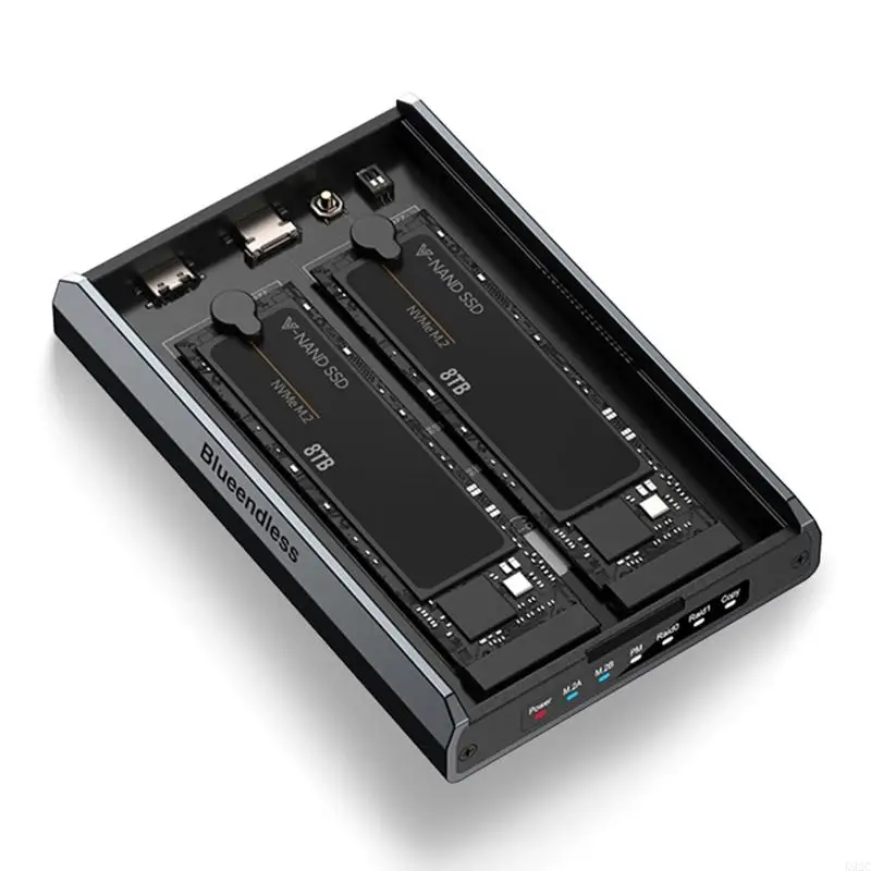 Shockproof Protections Double NVMe RAID0 1 Drive Enclosure Secure K92C
Shockproof Protections Double NVMe RAID0 1 Drive Enclosure Secure K92C