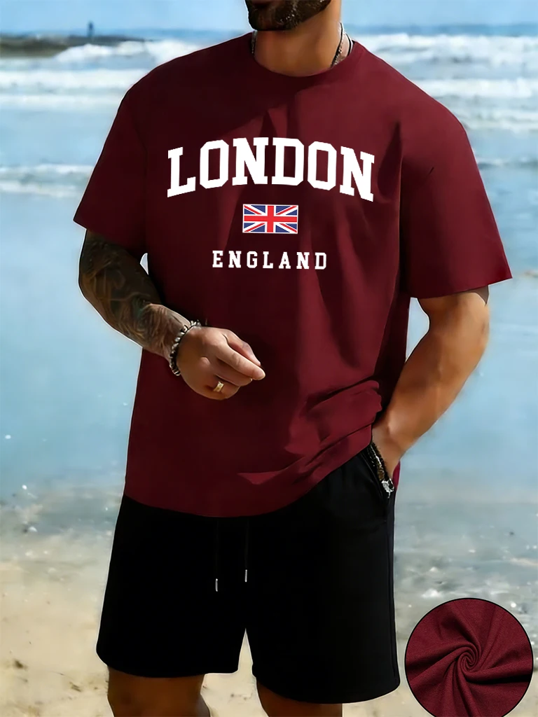 London England Letter Flag Prints Man Simple Running Streetwear 2Pc Set New Cotton Cool Short Sleeve Comfortable Summer Shorts
London England Letter Flag Prints Man Simple Running Streetwear 2Pc Set New Cotton Cool Short Sleeve Comfortable Summer Shorts