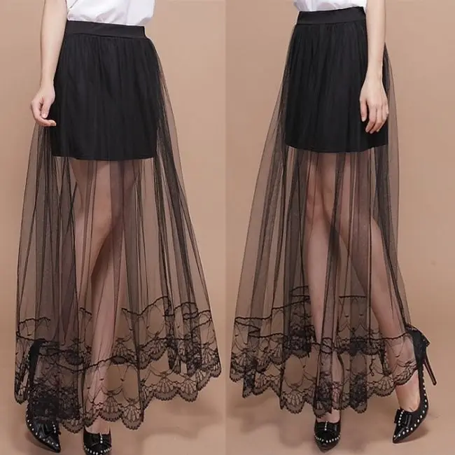 Lace See-through Skirt Fairy Skirt Slimming Chiffon Half-length Skirt Flared Long Skirt Tulle Skirt Puffy Skirt
Lace See-through Skirt Fairy Skirt Slimming Chiffon Half-length Skirt Flared Long Skirt Tulle Skirt Puffy Skirt