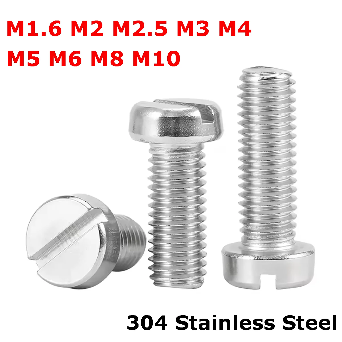 2-50pcs M1.6 M2 M2.5 M3 M4 M5 M6 M8 M10 304 A2-70 Stainless Steel Slotted Flat Round Cheese Head Machine Screw Bolts DIN84 GB65
2-50pcs M1.6 M2 M2.5 M3 M4 M5 M6 M8 M10 304 A2-70 Stainless Steel Slotted Flat Round Cheese Head Machine Screw Bolts DIN84 GB65