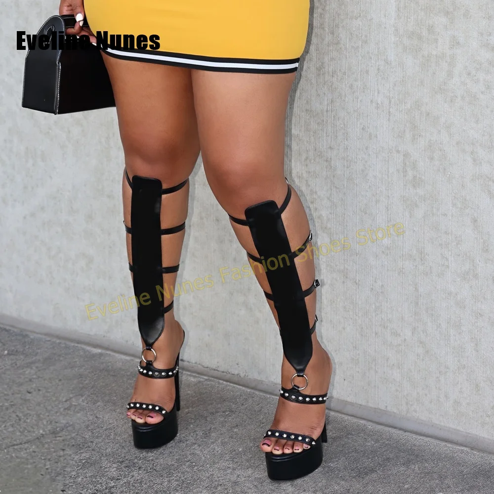 Punk Rivet Platform Gladiator Sandals Ladies Open Toe Stiletto Wrap Multi Straps Metal Ring Detail Club Evening Party Shoe 2026
Punk Rivet Platform Gladiator Sandals Ladies Open Toe Stiletto Wrap Multi Straps Metal Ring Detail Club Evening Party Shoe 2026