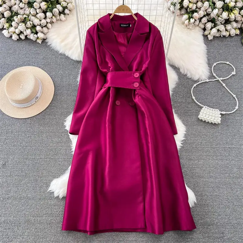 Autumn Winter Elegant Long Dress French Hepburn Style Full Sleeved Suit Collar Wrapped Slim A-Line Windbreaker Coat Dress z2902
Autumn Winter Elegant Long Dress French Hepburn Style Full Sleeved Suit Collar Wrapped Slim A-Line Windbreaker Coat Dress z2902