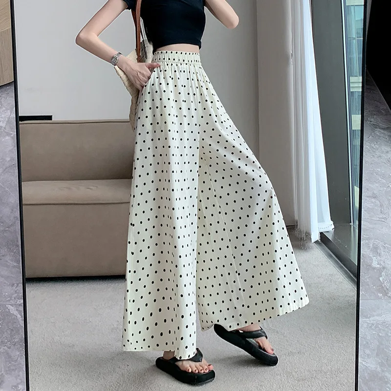 Wave Point Half Body Skirt Pants Drop Ice Silk Wide Leg Pants Women's Summer Thin Edition 2026 New High Waist Loose Nine Cent Ca
Wave Point Half Body Skirt Pants Drop Ice Silk Wide Leg Pants Women's Summer Thin Edition 2026 New High Waist Loose Nine Cent Ca