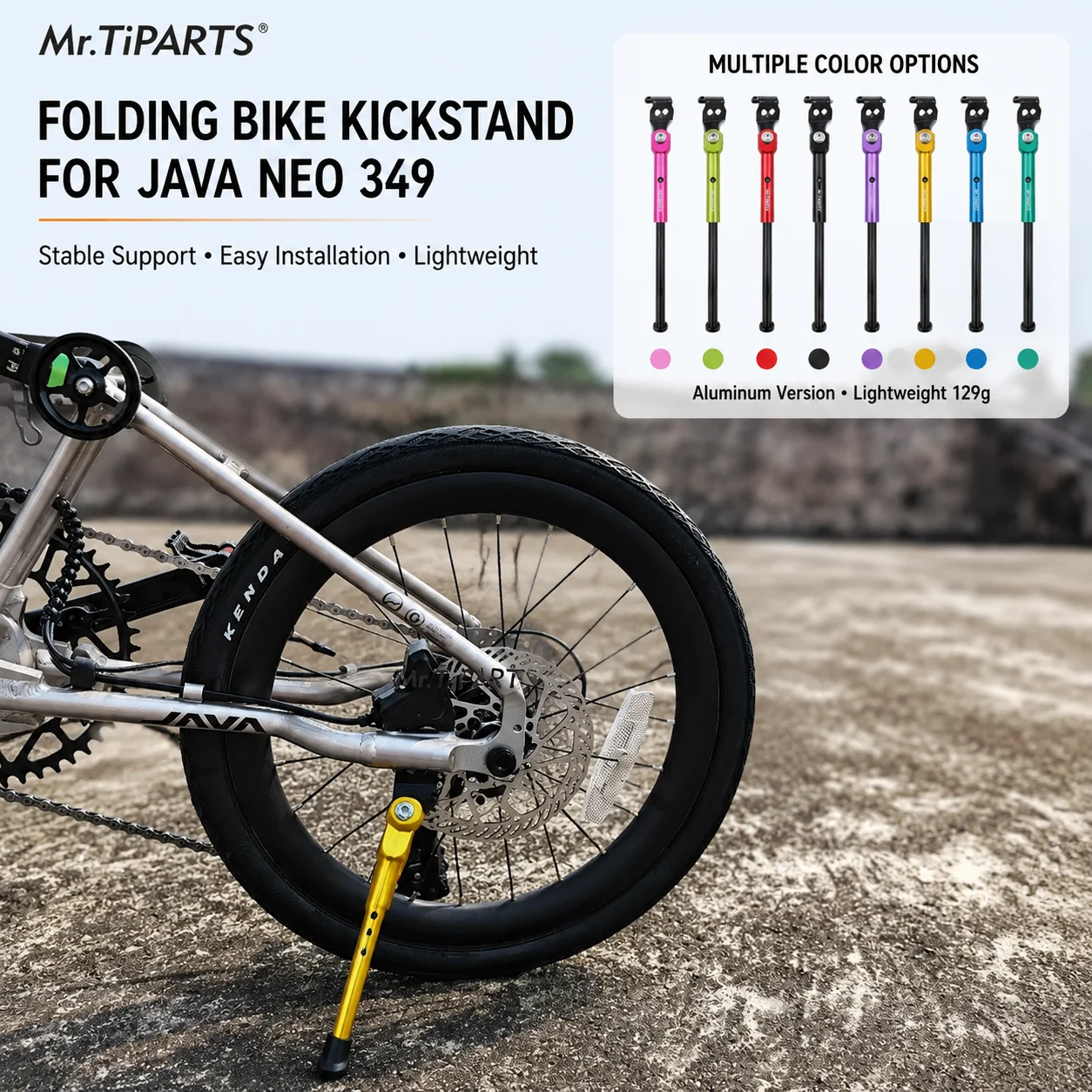 Ultralight Aluminum Alloy Kickstand for JAVA Neo Folding Bike 16 20 inch 349 406 Triple Fold High Strength Bicycle Stand
Ultralight Aluminum Alloy Kickstand for JAVA Neo Folding Bike 16 20 inch 349 406 Triple Fold High Strength Bicycle Stand