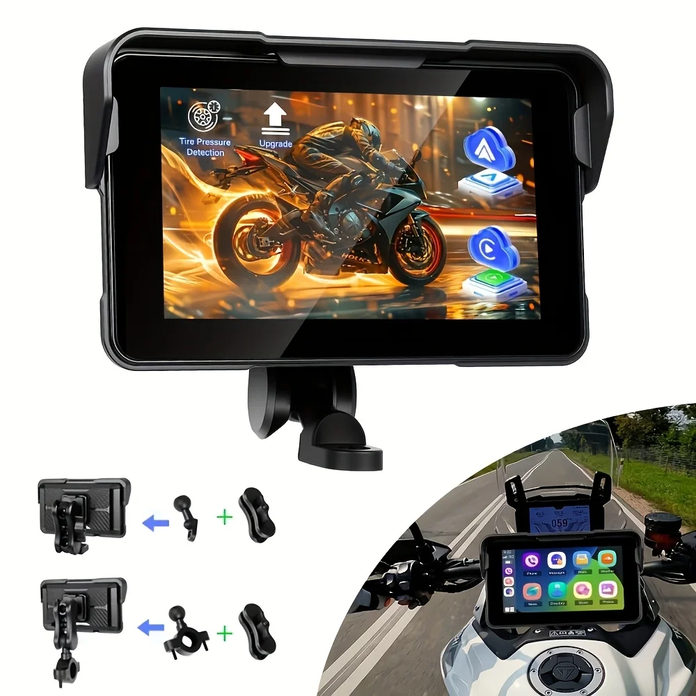 Motorcycle Wireless Carplay & Android Car for Motorcycle, 5 Inch HD Touchscreen for Motorcycles with Navigation/Bluetooth/Pressure Detection
Motorcycle Wireless Carplay & Android Car for Motorcycle, 5 Inch HD Touchscreen for Motorcycles with Navigation/Bluetooth/Pressure Detection
