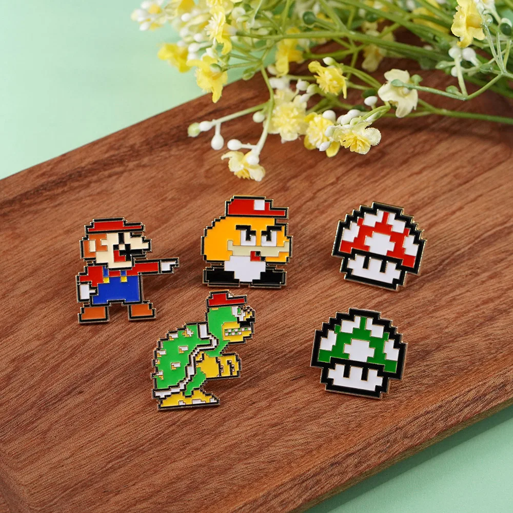 5Pcs Super Mario Pixel Enamel Pins Set Mario Yoshi Goomba Mushroom Brooches For Backpack Game Fans Gifts
5Pcs Super Mario Pixel Enamel Pins Set Mario Yoshi Goomba Mushroom Brooches For Backpack Game Fans Gifts